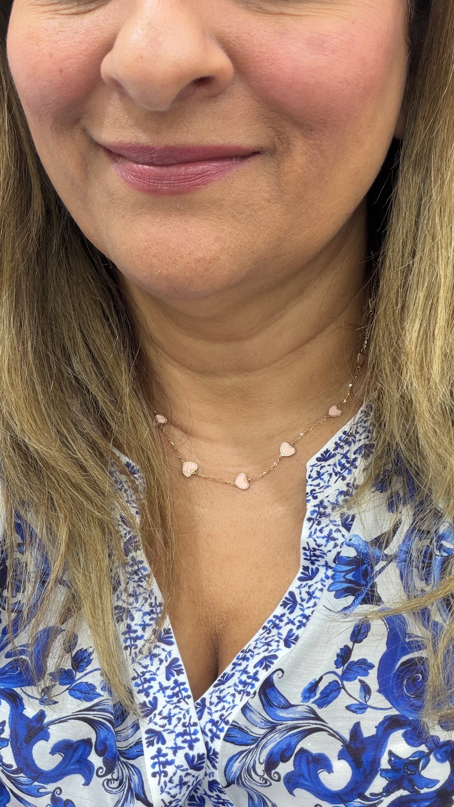 14k Yellow Gold Necklaces With Enamel 16-18 inches