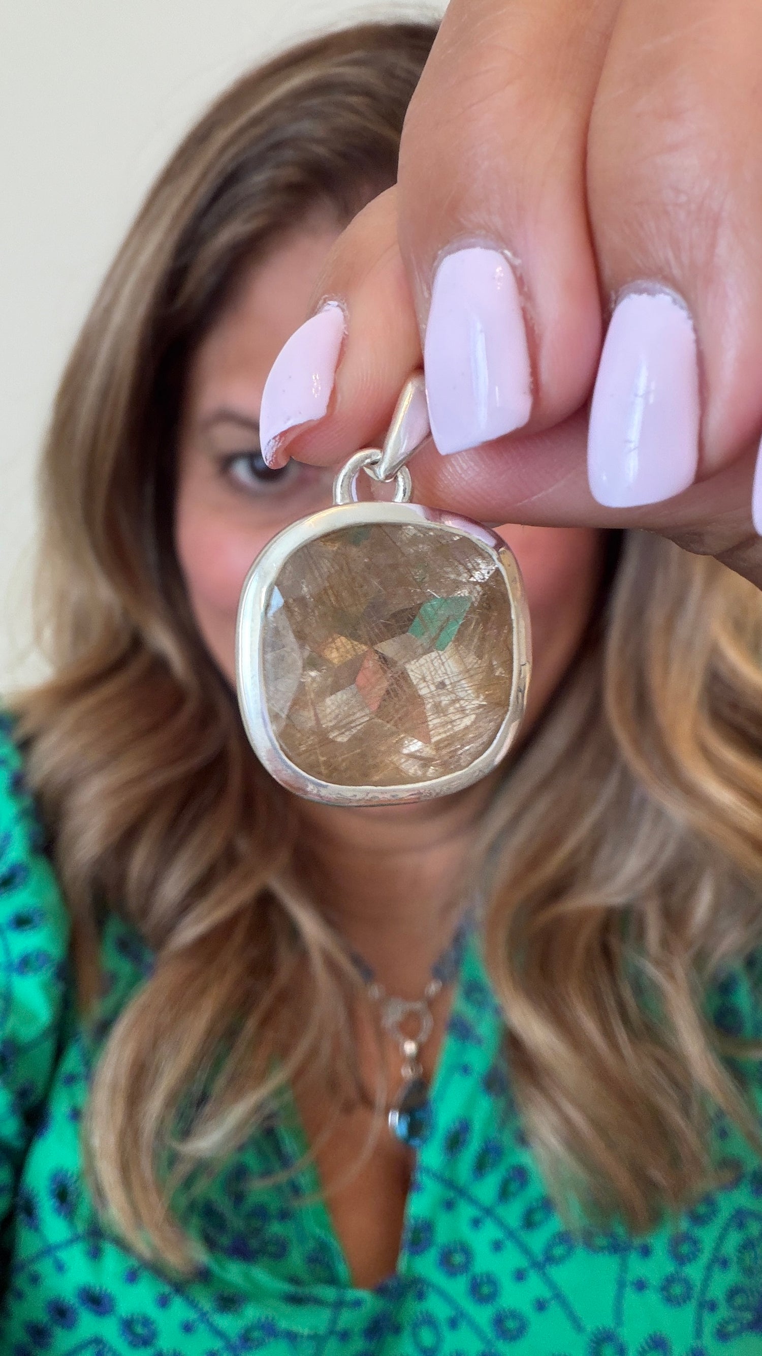Sterling Silver Pendant With Rutile