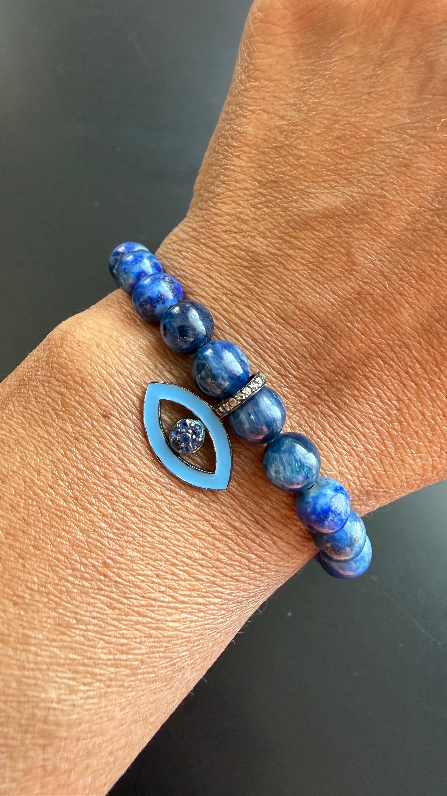 Sterling Silver Bracelet With Kyanite And Sapphire