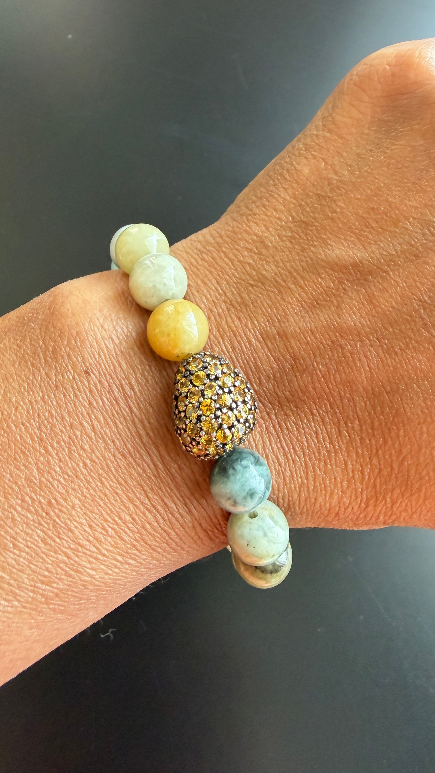 Sterling Silver Bracelet With Agate And Sapphire