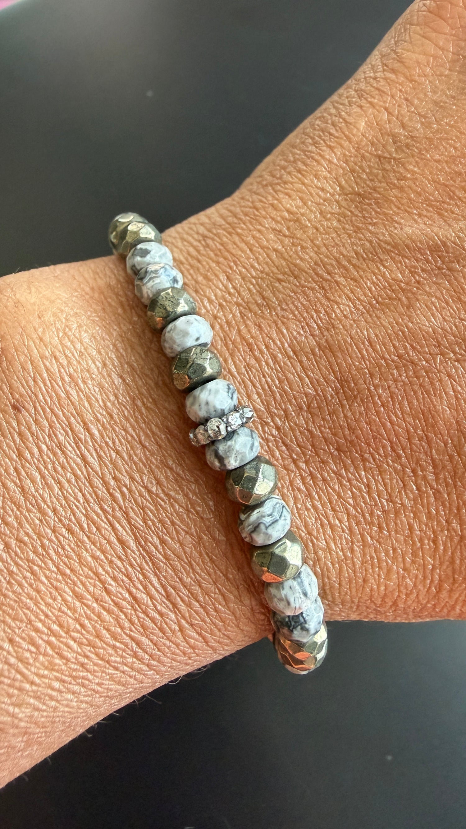 Sterling Silver Bracelet With Pyrite