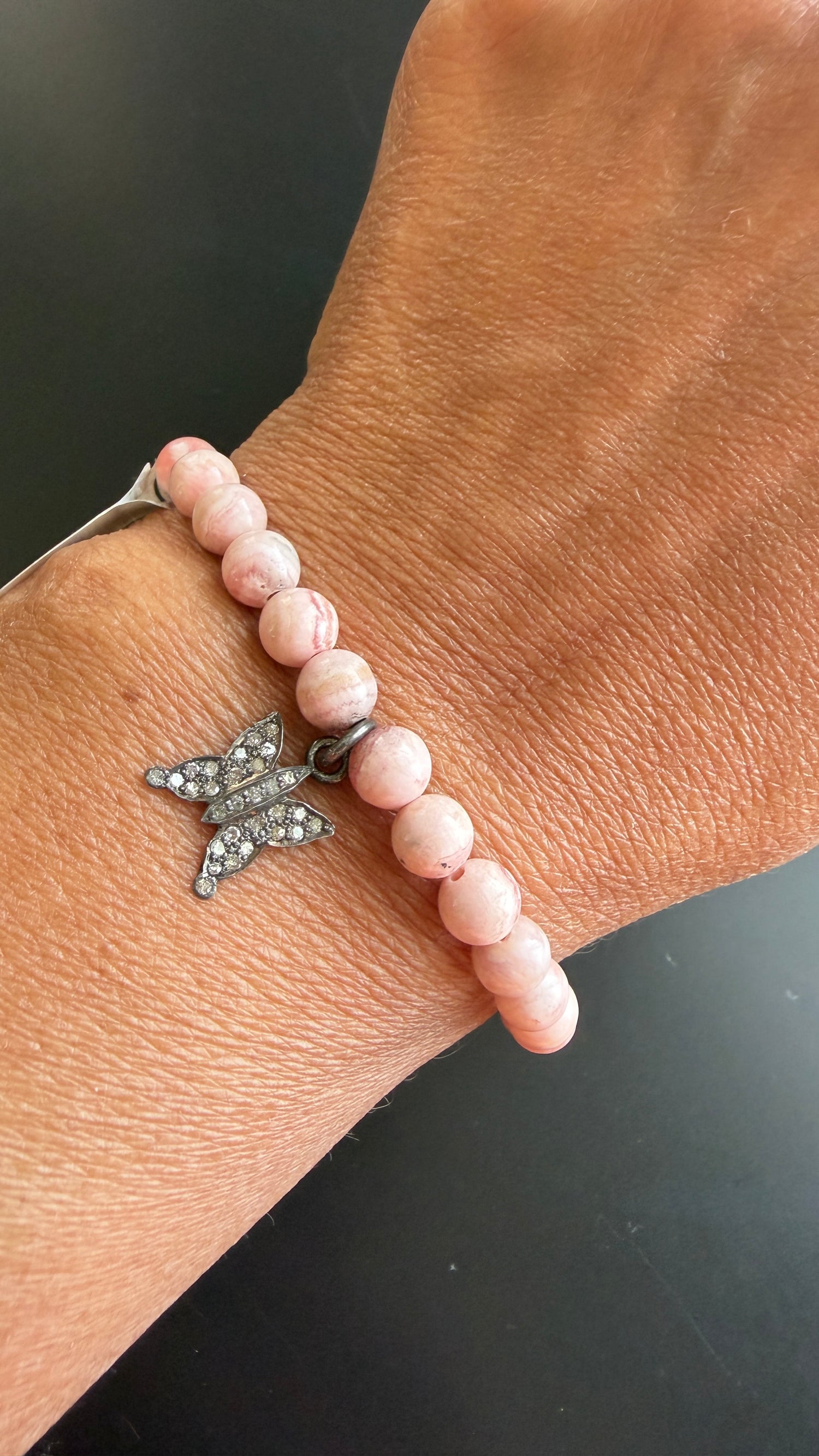 Sterling Silver Bracelet With Rhodochrosite