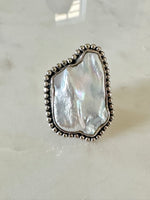 Biwa White Pearl Ring | Ulka Rocks