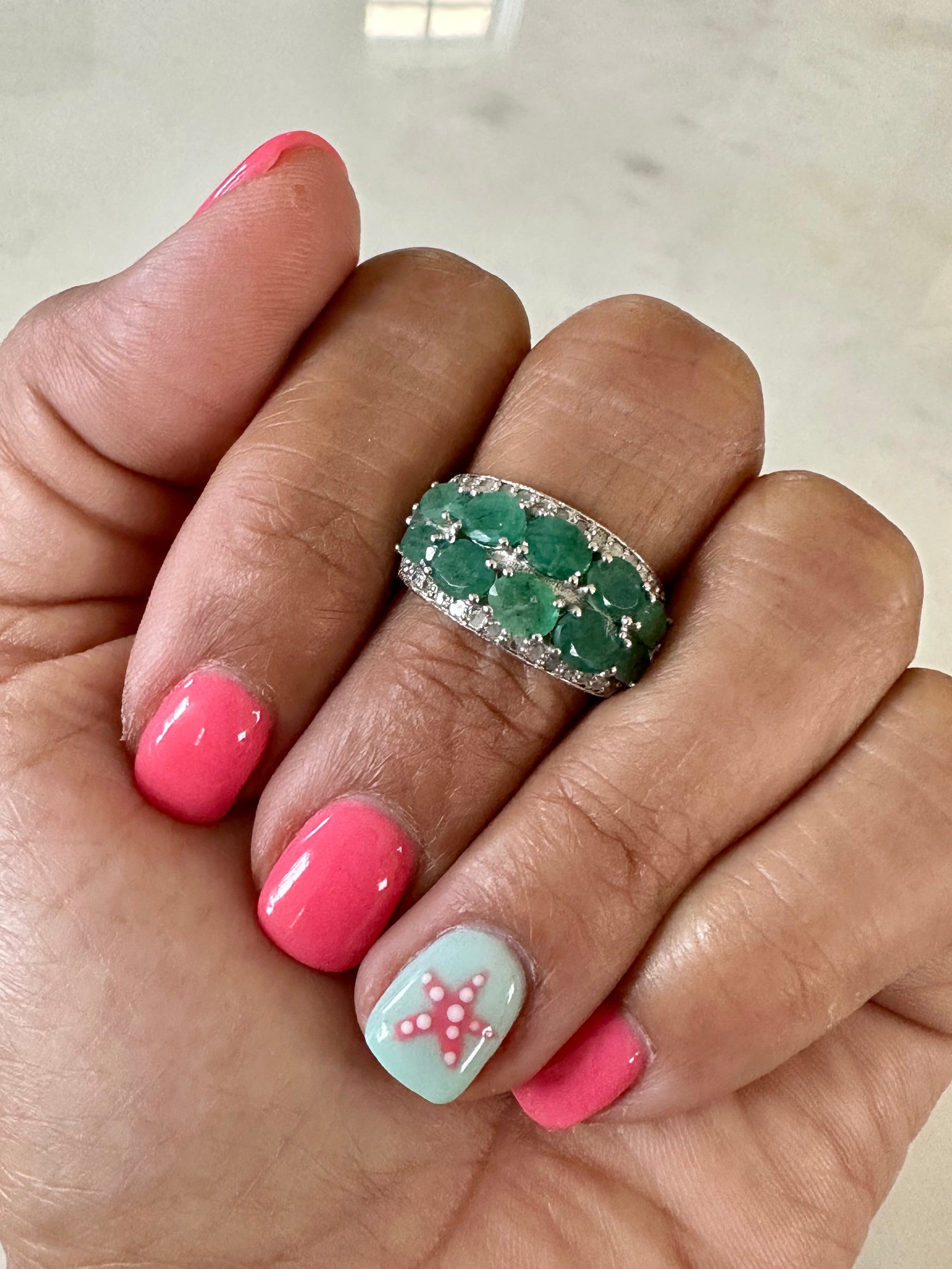 Green Emerald Diamond Ring | Ulka Rocks