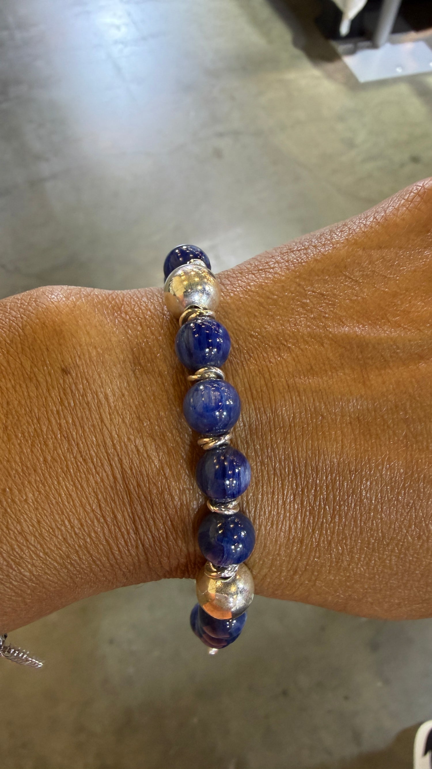 Sterling Silver Bracelet With Kyanite 7.5 inches