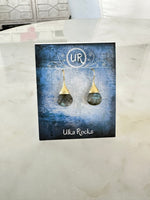 Gray Labradorite Gold-plated Drop | Ulka Rocks