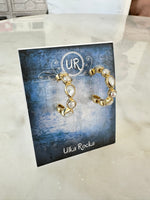 White Pearl Hoops Earrings | Ulka Rocks