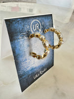 White Pearl Hoops Earrings | Ulka Rocks