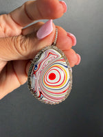 Limited Edition Red Fordite Diamond Pendant | Ulka Rocks