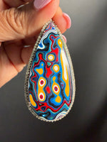 Limited Edition Red Fordite Diamond Pendant | Ulka Rocks