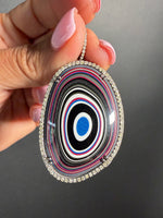Limited Edition Rainbow Fordite Diamond Pendant | Ulka Rocks