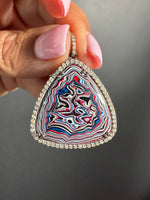 Limited Edition Gray Fordite Diamond Pendant | Ulka Rocks