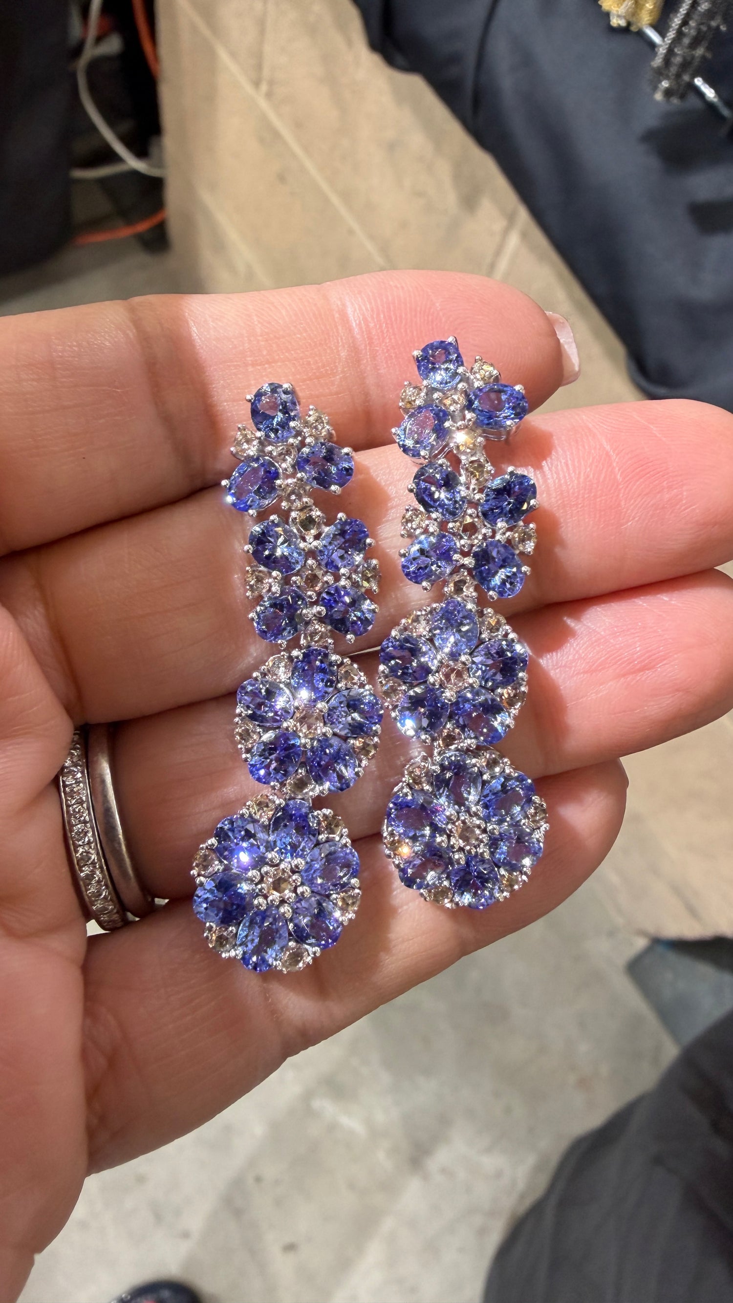 Sterling Silver Earrings With Tanzanite