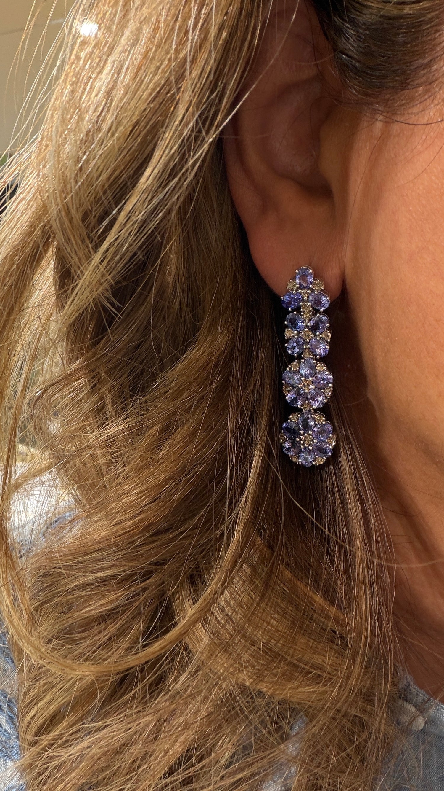 Sterling Silver Earrings With Tanzanite