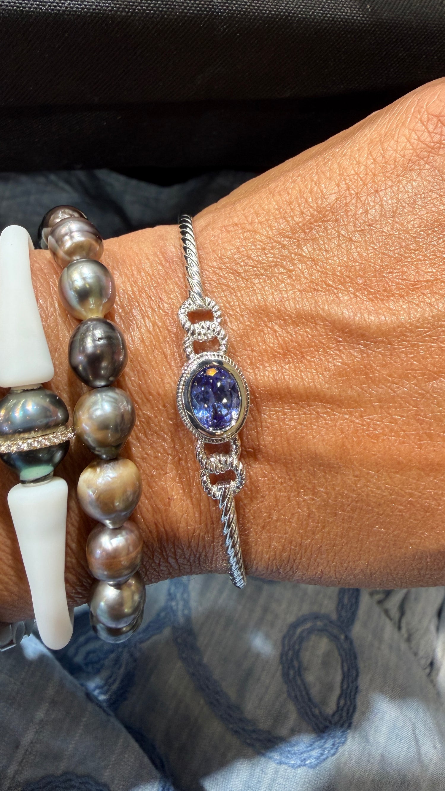 Sterling Silver Bracelet With Tanzanite