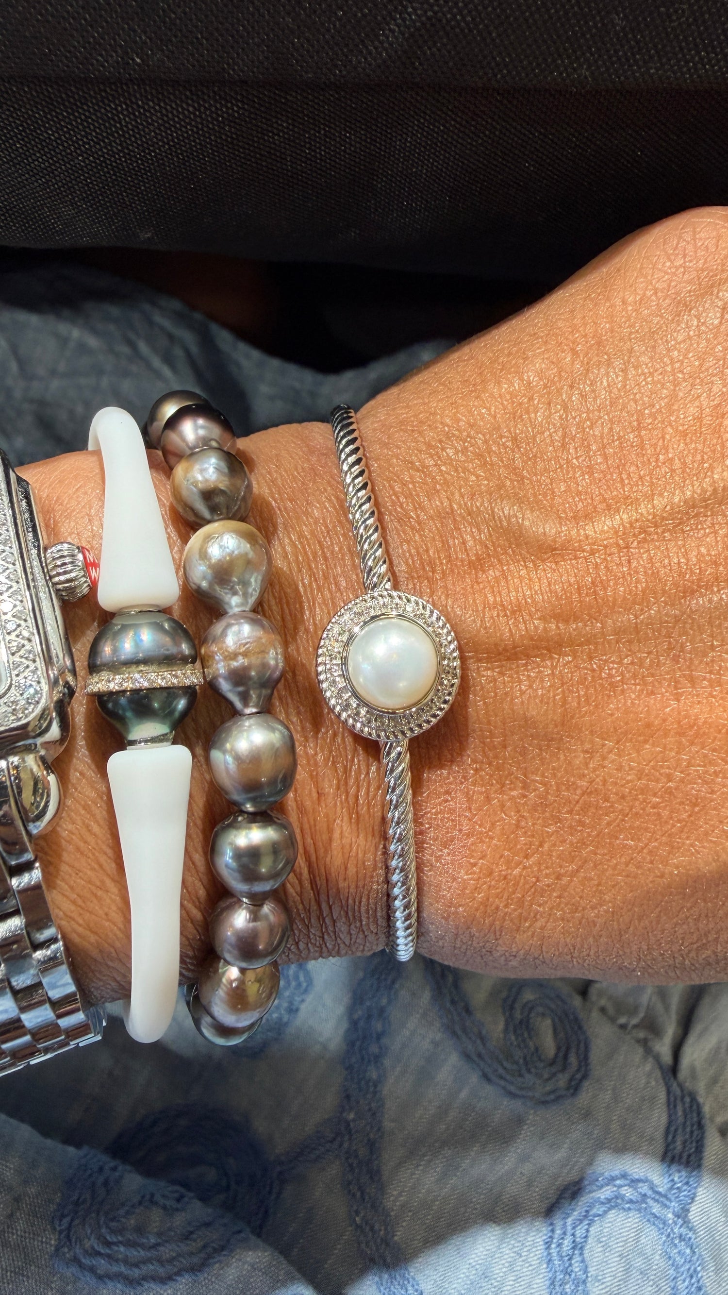 Sterling Silver Bracelet With Pearl