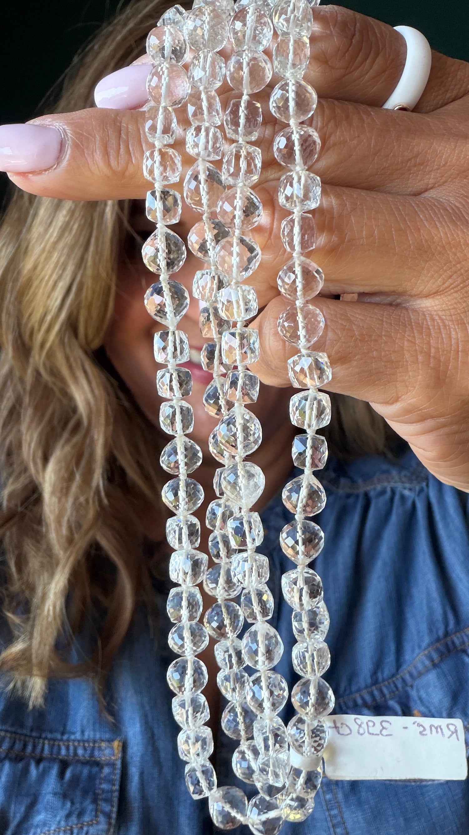 Sterling Silver Necklace With Quartz 40 inches