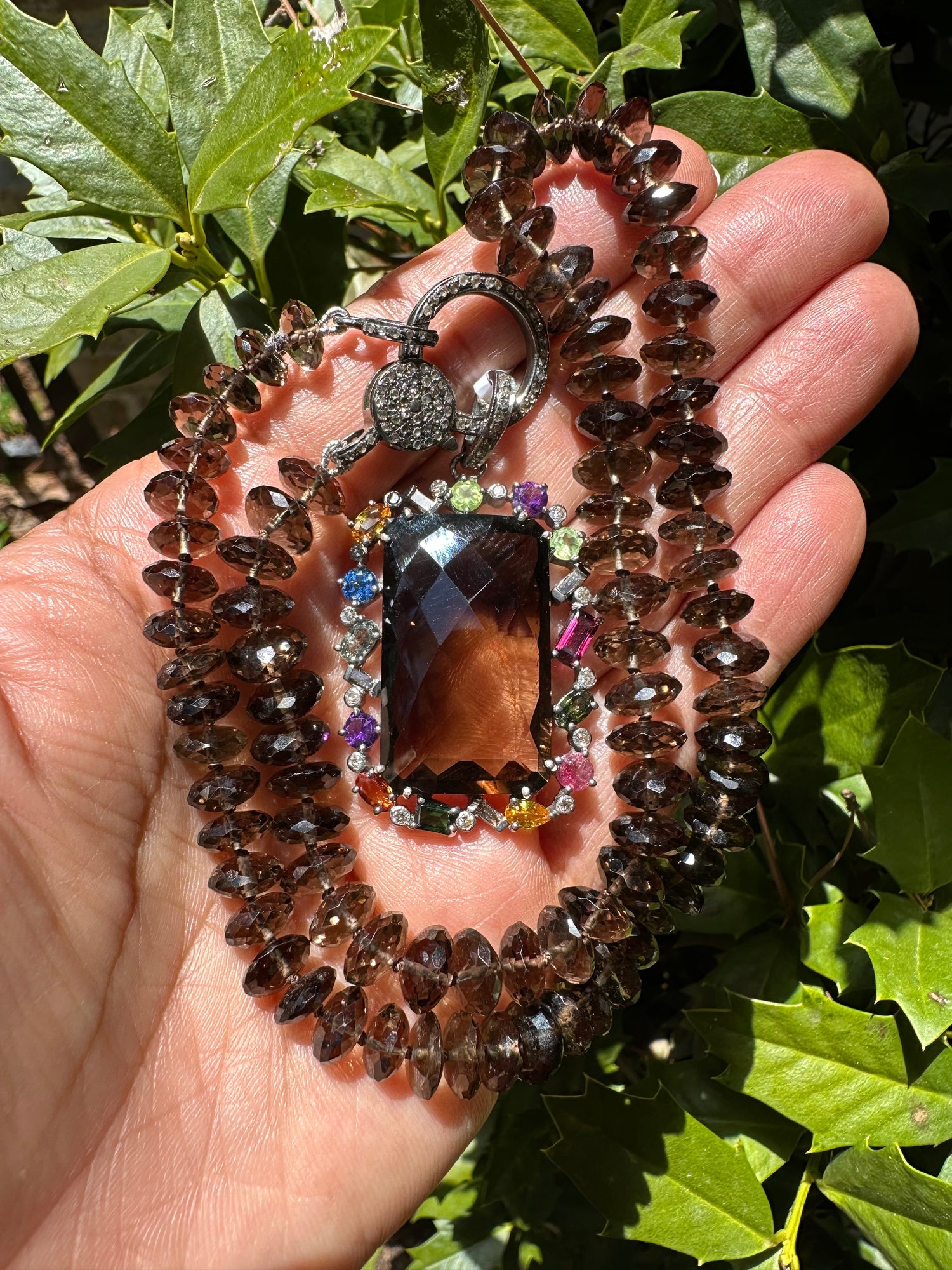 Instagram: Smokey Orange Topaz Colorful Pendant and Necklace | Ulka Rocks