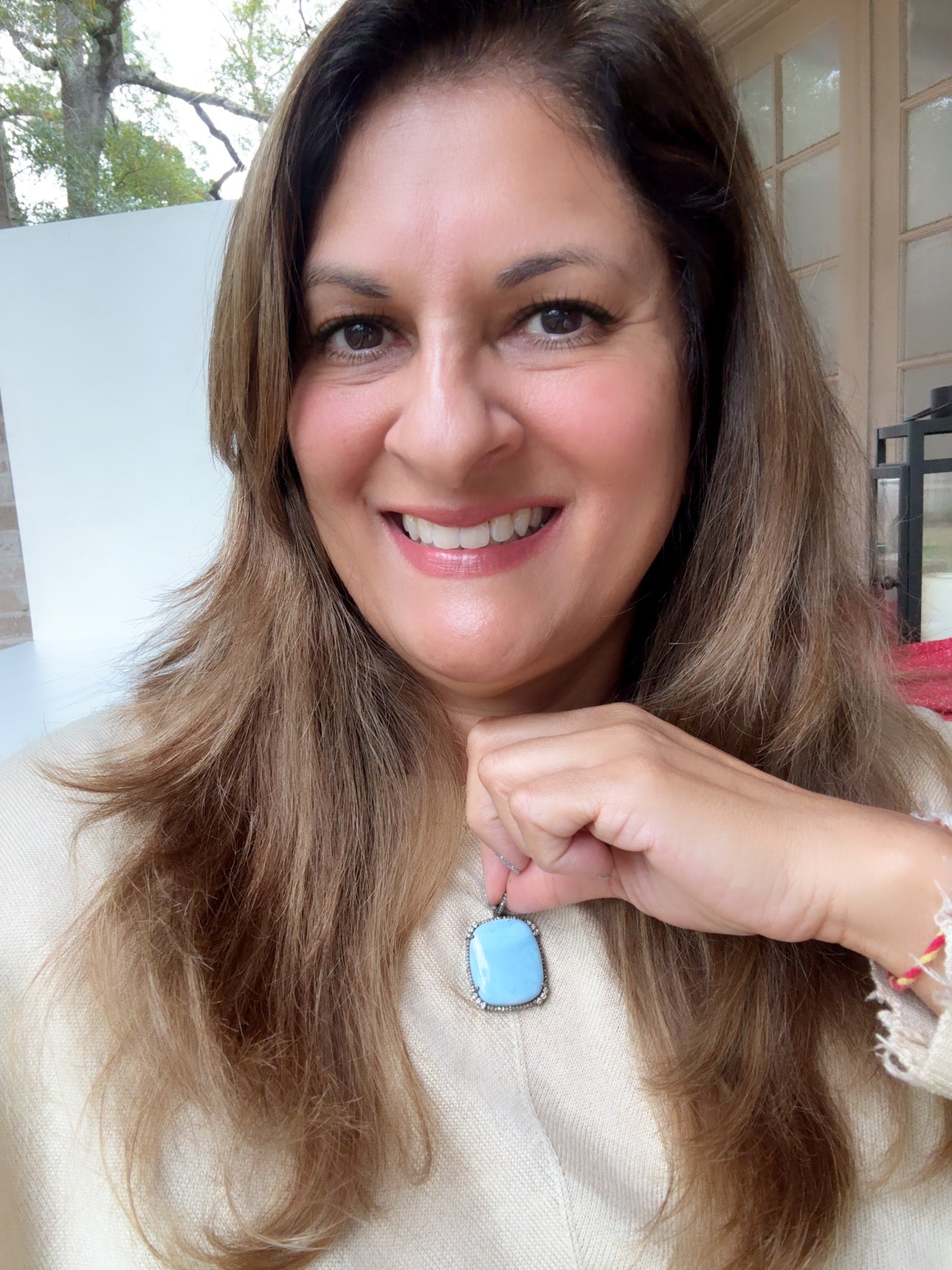 Light Blue Owyhee Blue Opal Diamond Pendant | Ulka Rocks