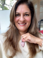 Pink Rose Red Quartz Ruby Heart Pendant | Ulka Rocks