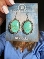 Kingman Blue Turquoise Sterling Silver Earrings | Ulka Rocks