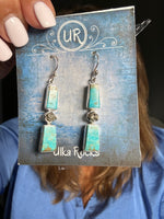 Kingman Blue Turquoise Sterling Silver Earrings | Ulka Rocks