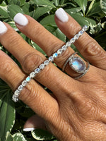 Rainbow Blue Moonstone Tennis Bracelet | Ulka Rocks