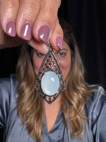 Gray Moonstone Black Spinel Pendant | Ulka Rocks