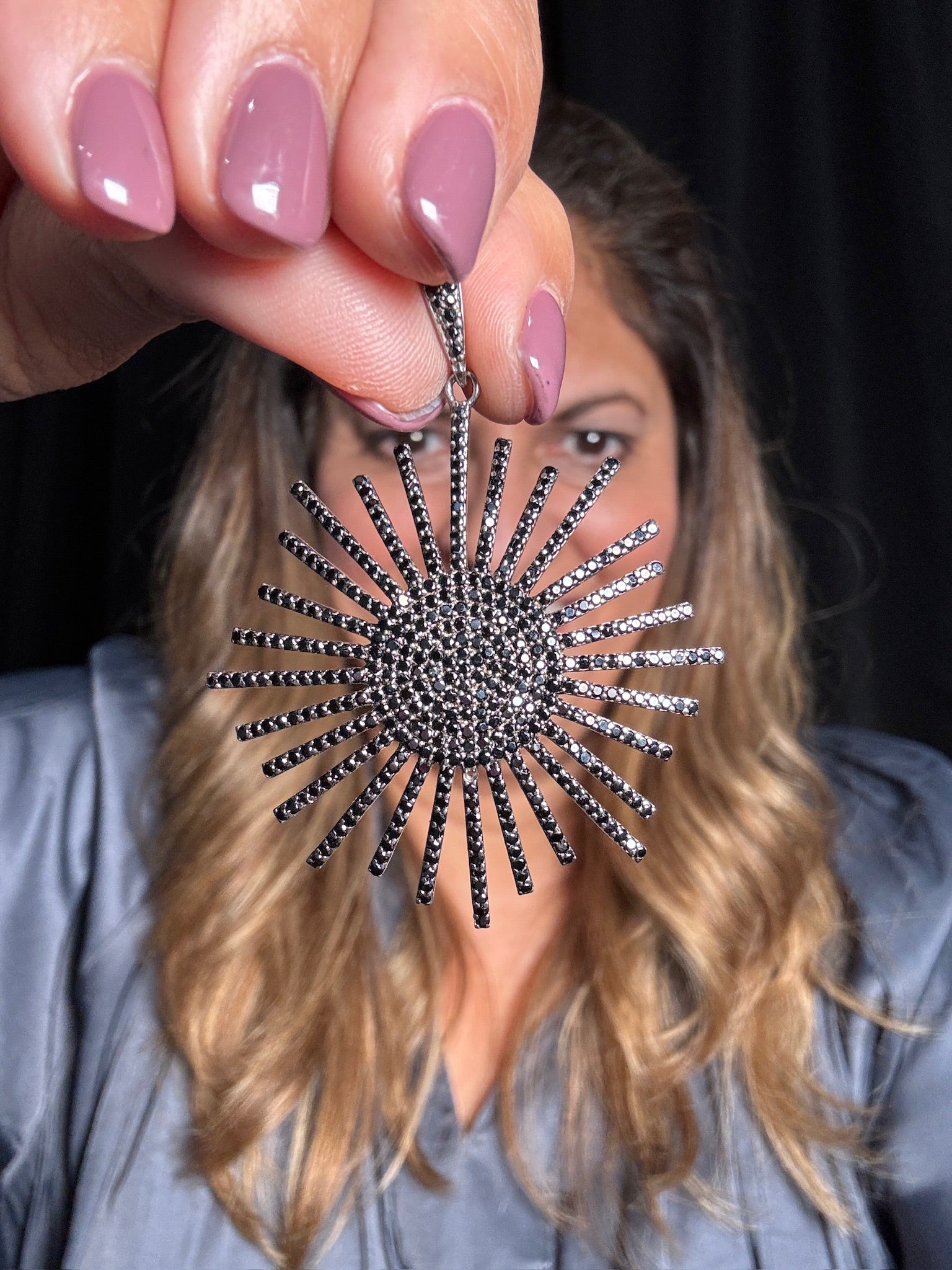 Black Spinel Starburst Pendant | Ulka Rocks