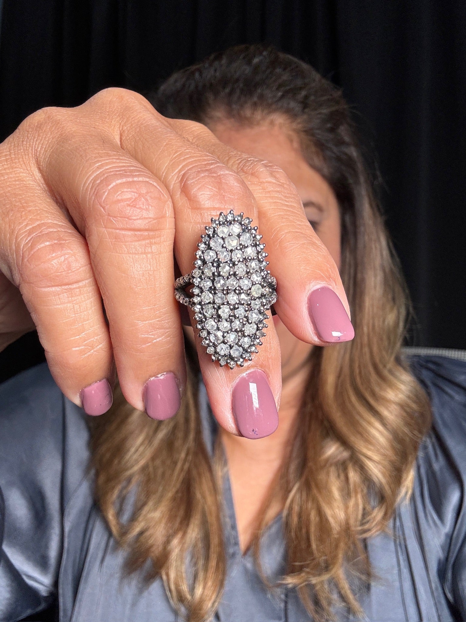 Diamond Elongated Ring | Ulka Rocks