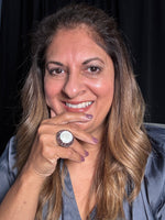 Mother of Pink Pearl and Pink Tourmaline Ring | Ulka Rocks