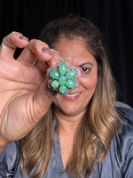 Green Chrysoprase Flower Ring | Ulka Rocks