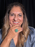 Green Chrysoprase Flower Ring | Ulka Rocks
