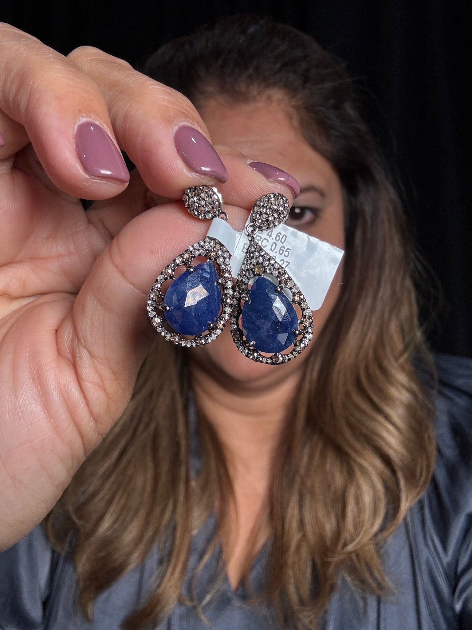 Blue Blue Sapphire Teardrop Earrings | Ulka Rocks