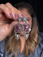 Pink Sapphire and Diamond Earrings | Ulka Rocks