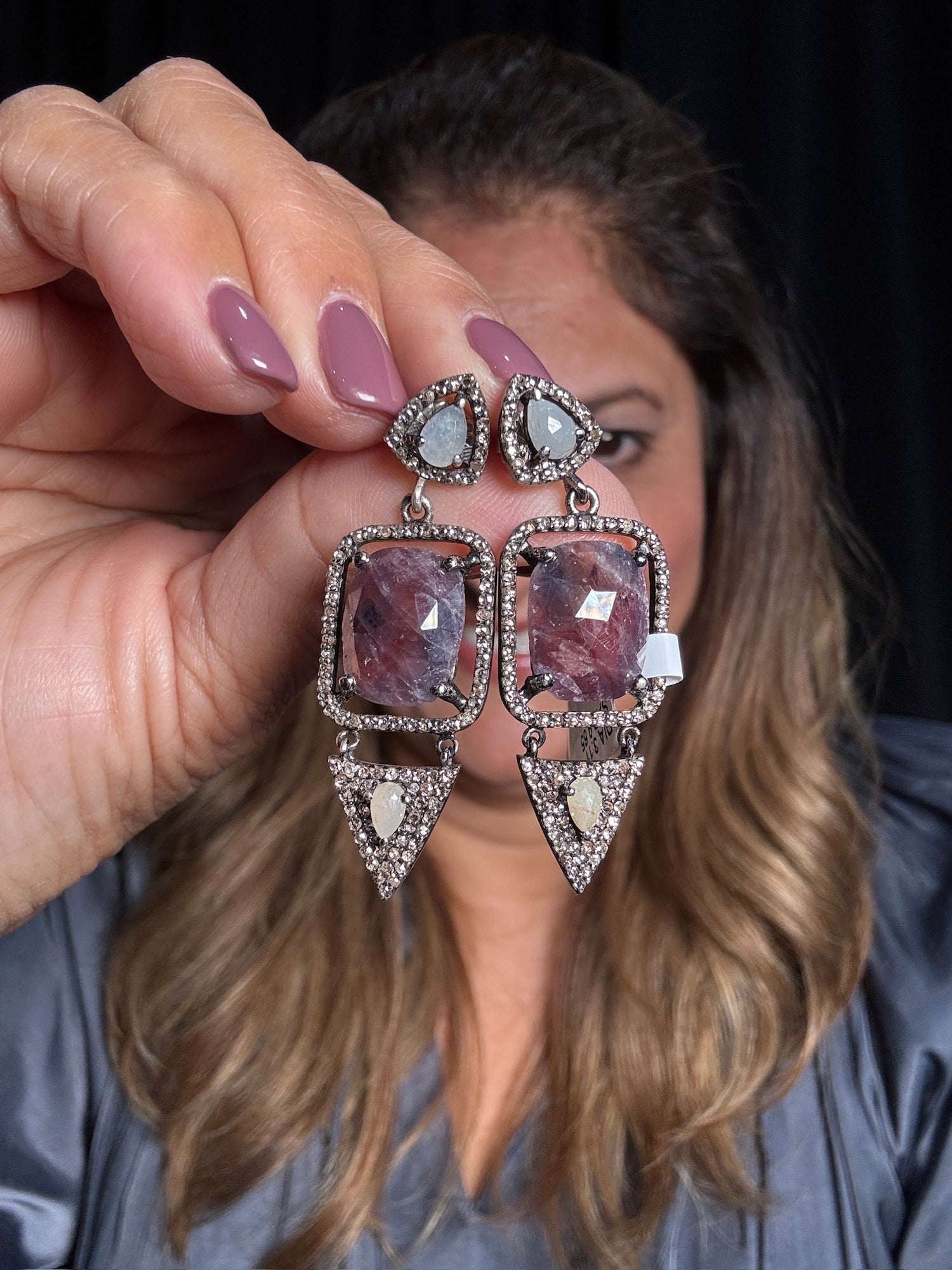 Pink Sapphire and Diamond Earrings | Ulka Rocks