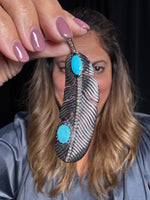 Feather Pendant - Blue Turquoise | Ulka Rocks