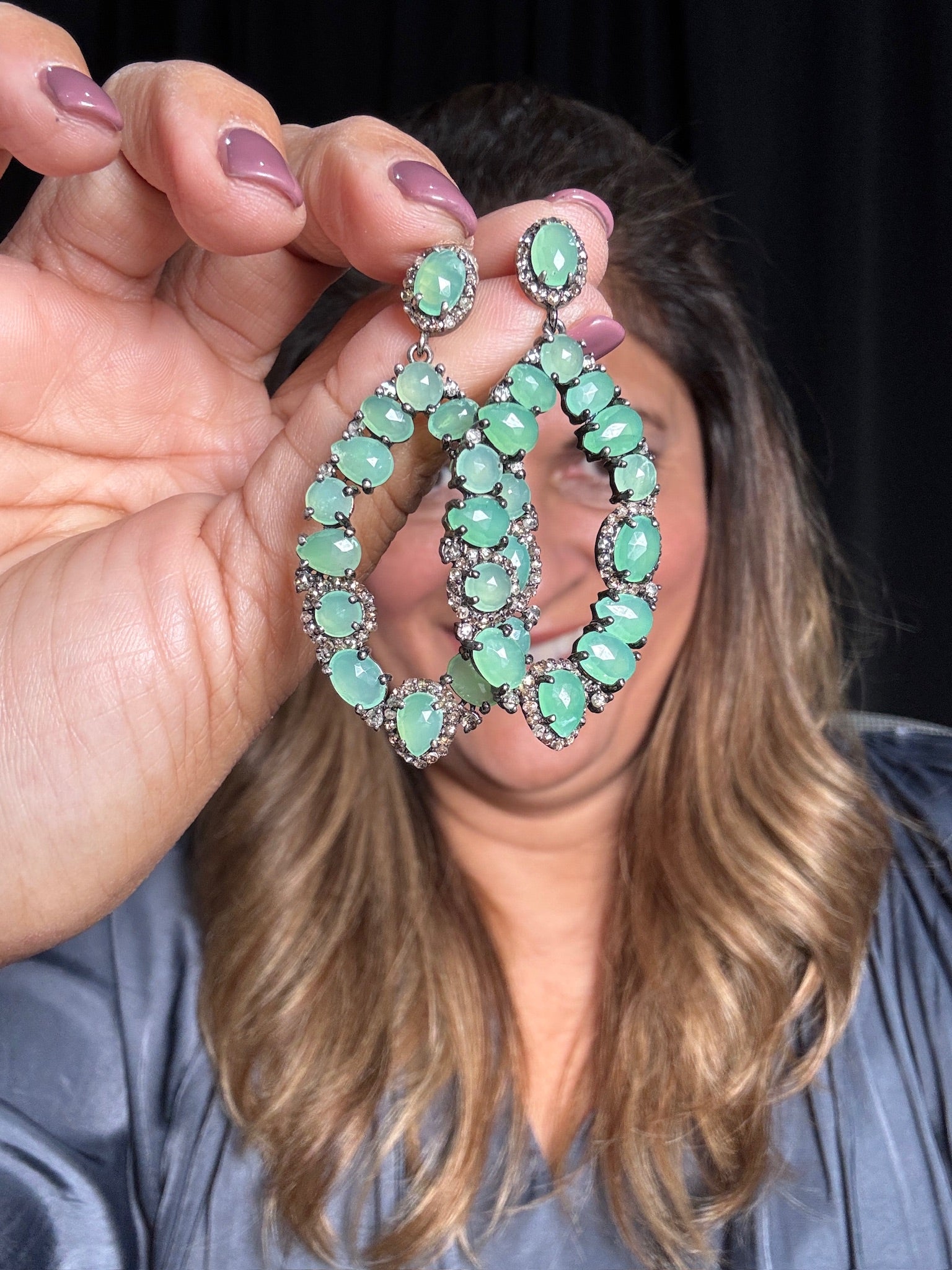 Diamond Sterling Silver Drop | Ulka Rocks