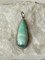 Light Green Green Opal Diamond Pendant | Ulka Rocks