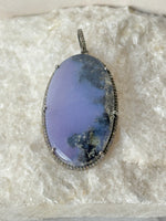 Lavender Moss Purple Agate Diamond Pendant | Ulka Rocks