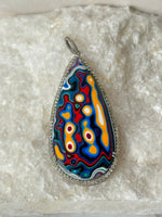 Limited Edition Red Fordite Diamond Pendant | Ulka Rocks