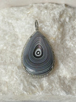 Limited Edition Gray Fordite Diamond Pendant | Ulka Rocks