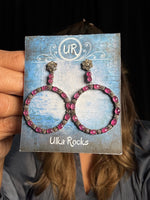 Diamond and Ruby earrings in Sterling Silver by Ulka Rocks