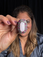 Pink Red Opal and Ruby and Diamond Ring | Ulka Rocks