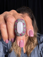 Pink Red Opal and Ruby and Diamond Ring | Ulka Rocks