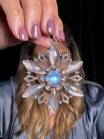 Rose Quartz and Pink Moonstone Flower Pendant | Ulka Rocks