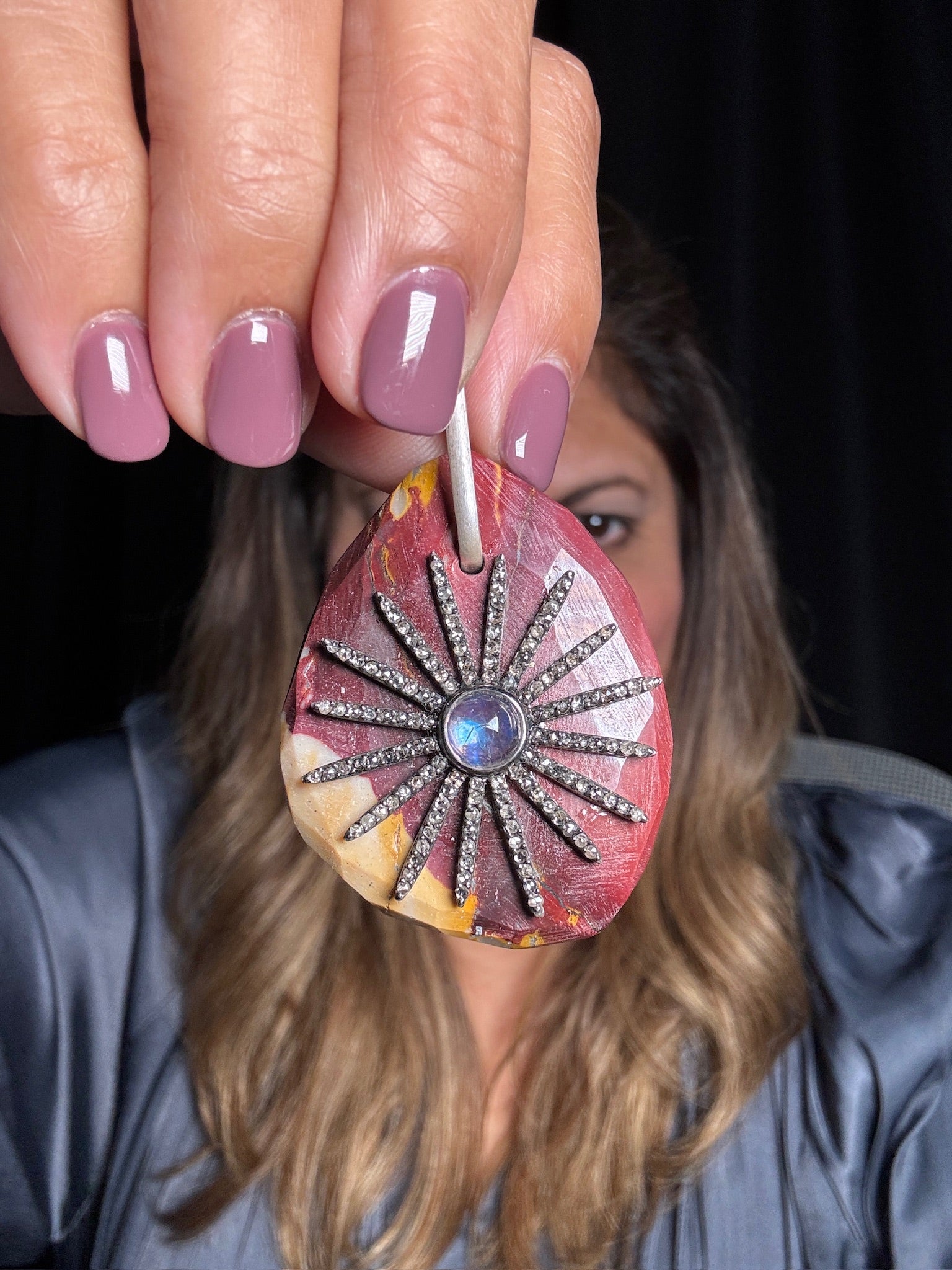Red Jasper Starburst Pendant | Ulka Rocks