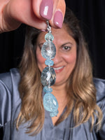 Unique Blue Aquamarine Nuggets Drop Pendants | Ulka Rocks