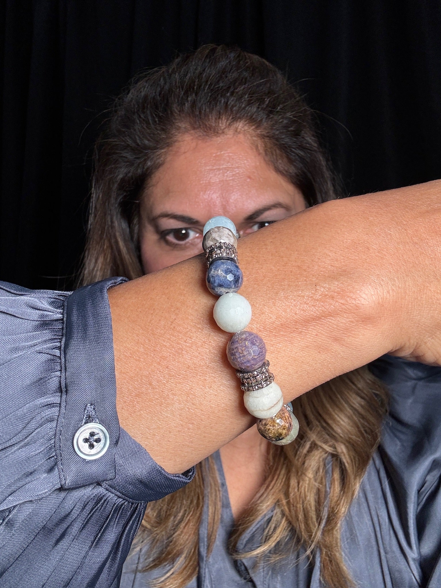 Pink Sapphire Stretch Bracelet | Ulka Rocks