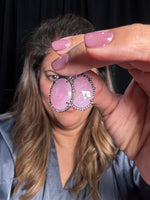 Pink Sapphire & Diamond Sterling Silver Drop | Ulka Rocks